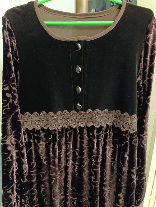 Jigarang pum barhat. Платье коричневый пум бархат