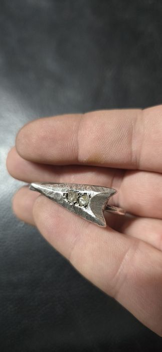 Inel argint dublu Diamante naturale