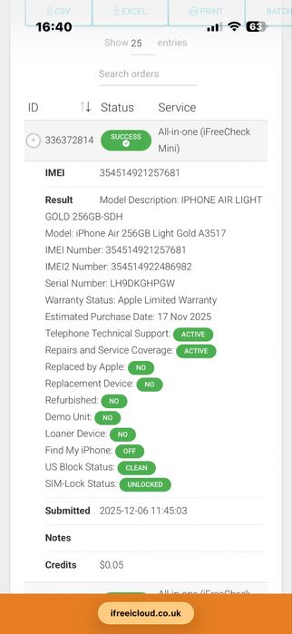 Iphone Air gold 256gb