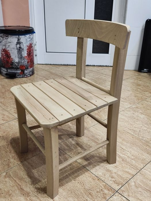 Детско столче натурално дърво БУК