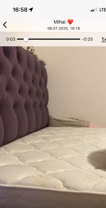 Pat si saltea 200 x 200 Askona stare perfecta