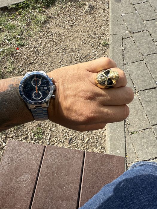 Inel aur 18 k craniu skull unicat