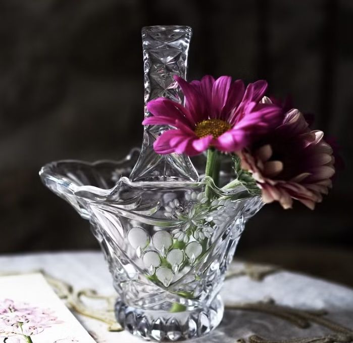 Немска кристална ваза/кошница на Anna Hütte Bleikristall