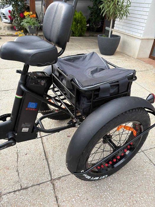 Tricicletă electrică cargo Z-Tech, roți Fat 20x4.0, ideală pentru transport și deplasări urbane