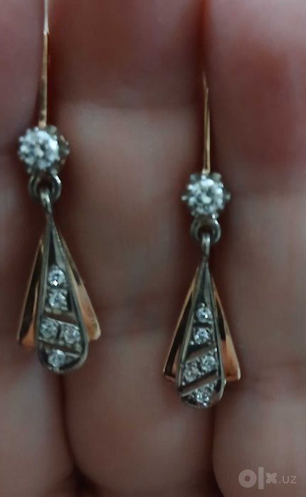 Серьги бриллиантовые. Новые, советские.