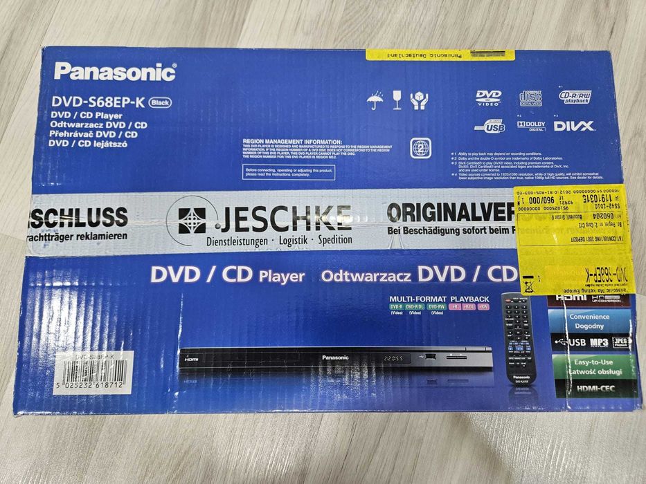 DVD/CD Player Panasonic DVD-S68EP-K, negru - Nou, Sigilat