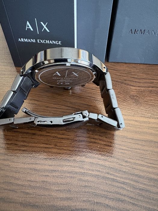 ARMANI EXCHANGE  Часовник от неръждаема стомана с хронограф, Черен