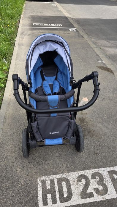 Cărucior 3 în 1 Kraus Clasic Blue - Krausman  Testat ADAC