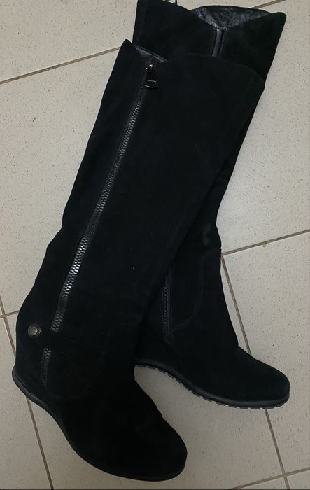 Сапоги замшевые.Бтфорты.Италия,кожа,мех. Djovannia батильоны