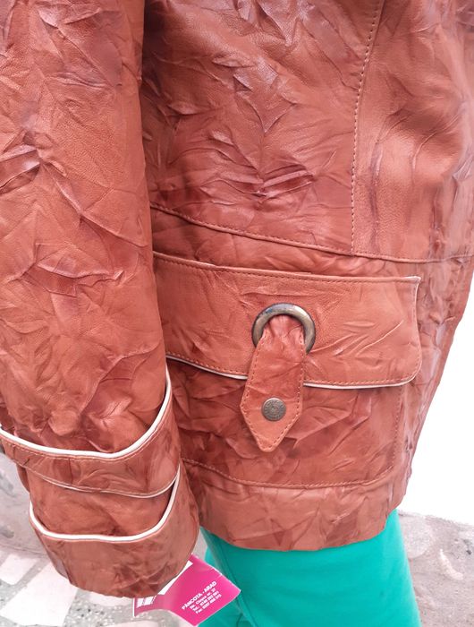 Geacă NOUĂ de piele naturală femei haină damă gen sacou trei sferturi