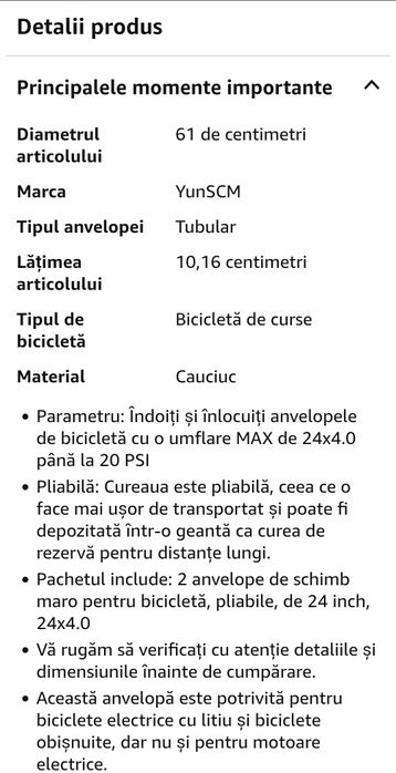 Anvelope YUNSCM 24 X 4.0  Anvelopă  Bicicleta  PRODUS  NOU  ORIGINAL