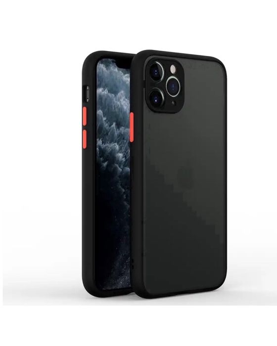 Iphone 12/13/14/15/16 PRO MAX - Husa Margine Silicon Spate Plastic Mat