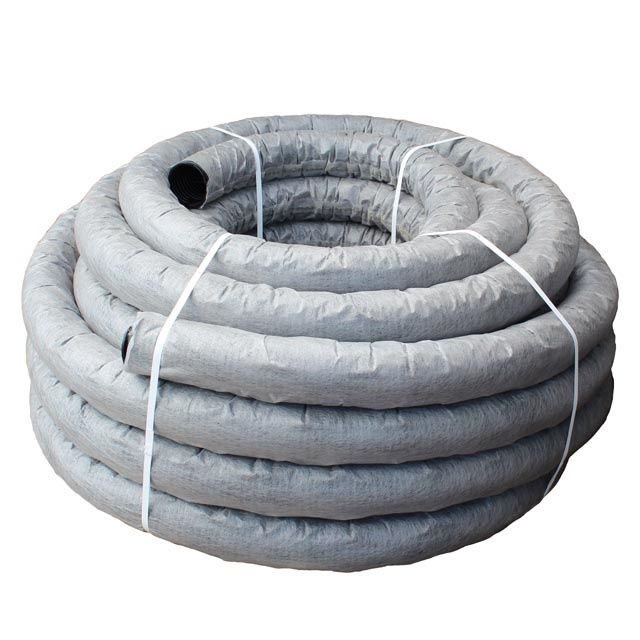 Гофрированная дренажный трубы с геотекстилем. Труба гофра с перфорация