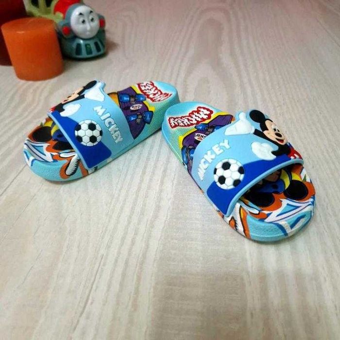 Papuci-Șlapi Mickey-Fotbal Albaștru Deschis