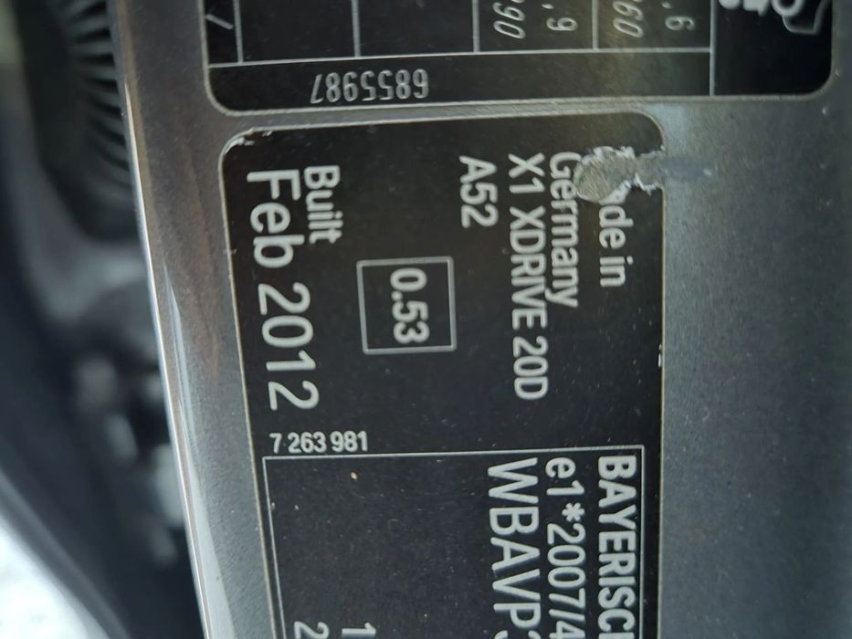 Bara fata/Capota motor/Aripi/BMW X1 E84 2012 2.0D 177CP