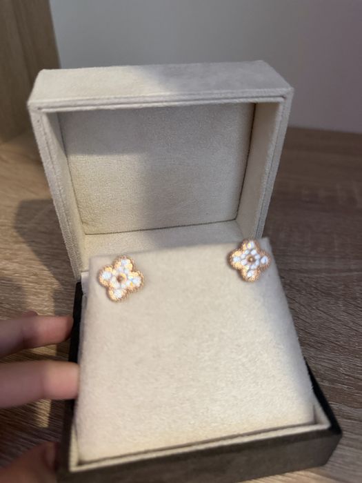 Cercei Arpels van cleef rose gold cu cristale