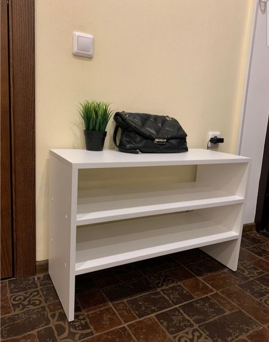 Обувница в прихожую белая для обуви полка этажерка тумба