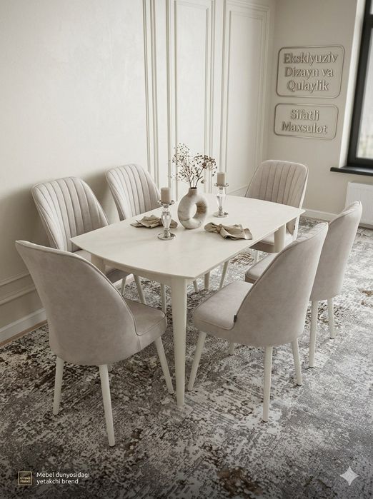 Стол стулья Stol stul  Turetiskiy stil aydin model oydinda