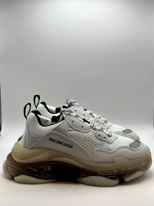 Balenciaga Triple S White/Black Sole Sneakers