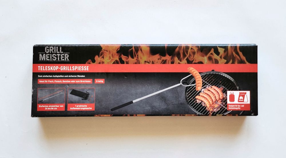 Set 2 furculițe telescopice pentru grătar Grill Meister