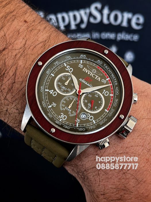 INVICTA S1 Rally Classic Olive green 49 mm, Инвикта нов ръчен часовник
