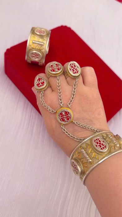 Күміс Қос білезік Алтын жалатылған