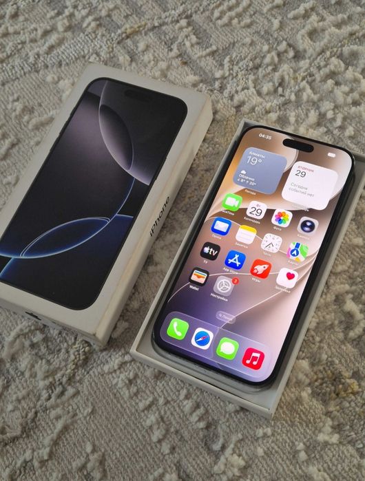 iPhone 16 pro max 512  АКБ 94 % черный  титан