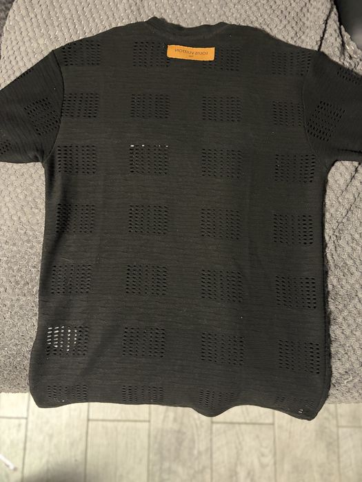 Louis Vuitton Black Textured Knit T-Shirt