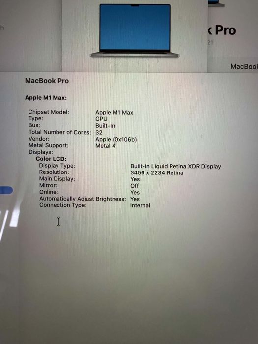 Macbook Pro 16 M1 max 64GB ram 1TB SSD