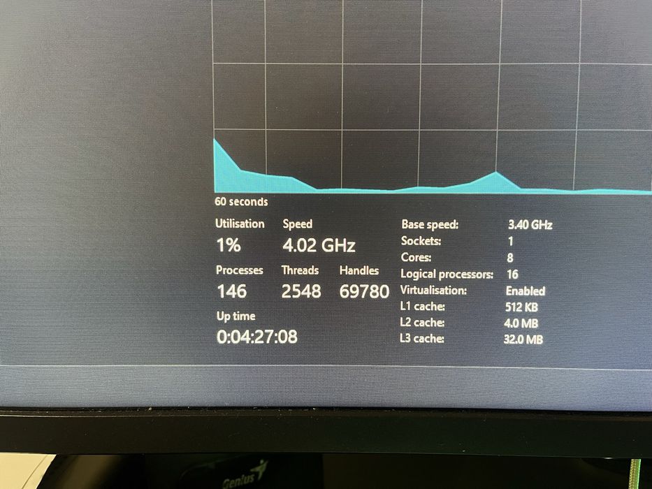 Геймърски компютър и монитор