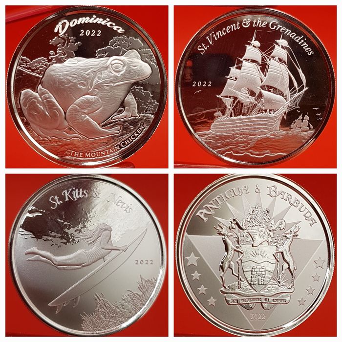 SUA Scottsdale Mint EC8 2021 si 2022 complete monede argint lingou 999