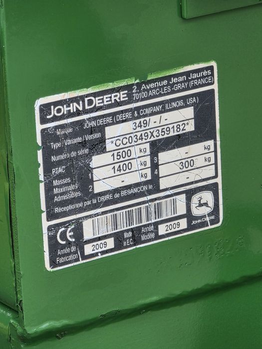 Presa de balotat balotiera john deere 349 an 2009