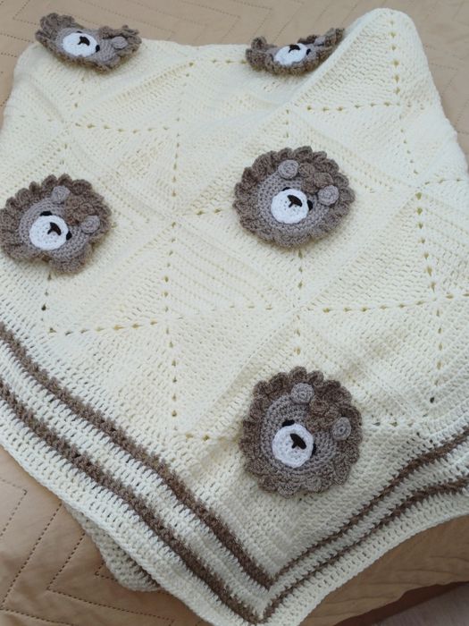 Бебшко одеало с лъвчета #бебешко #одеало #лъвчета#