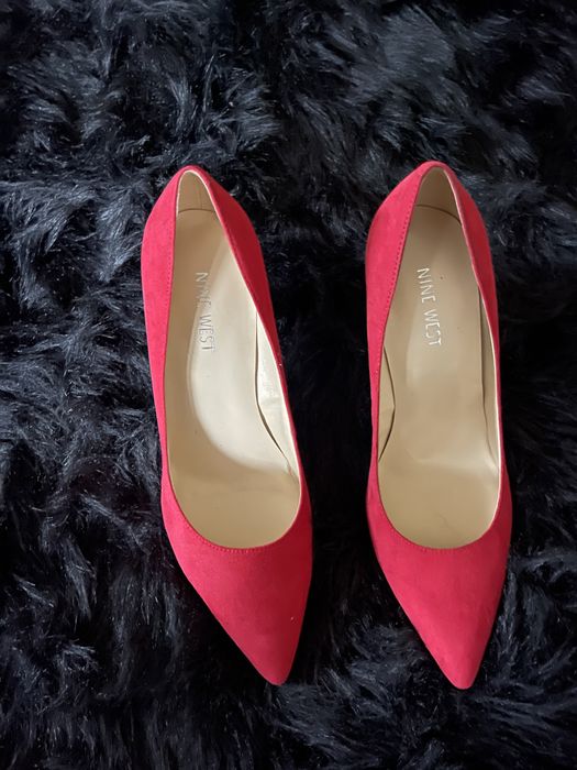 Pantofi Rosii Piele Intoarsa
