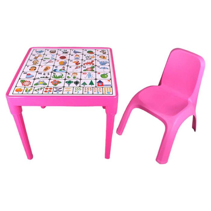 Детска маса с българската азбука и столче