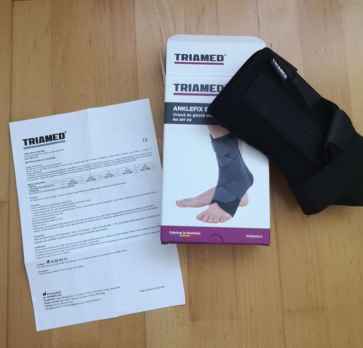 Orteza de glezna mobila cu atele metalice cu design anatomic