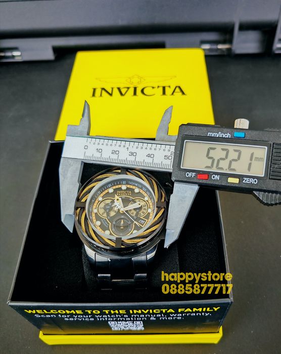 часовник INVICTA Reserve I-Force Chronograph Black 52 mm, Инвикта нов