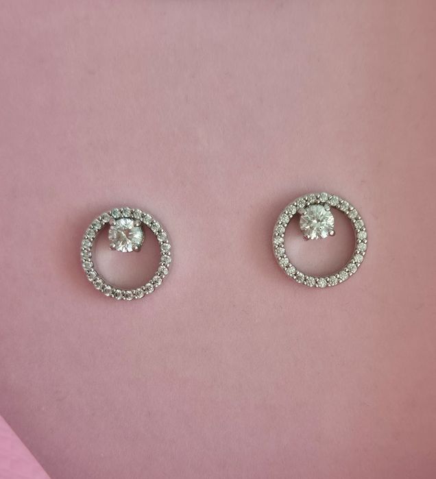 Оригинальные серьги пусеты Swarovski Constella