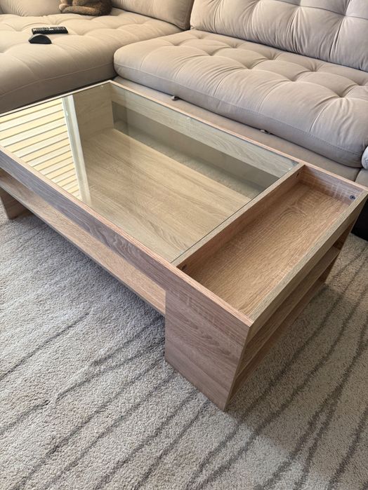 Холна маса Кори с отделения, цвят дъб сонома, Виденов