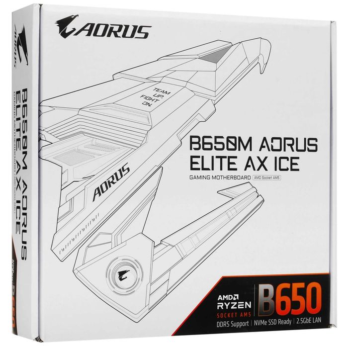 - Материнская плата MB Gigabyte AMD AM5 B650M AORUS ELITE AX ICE DDR5