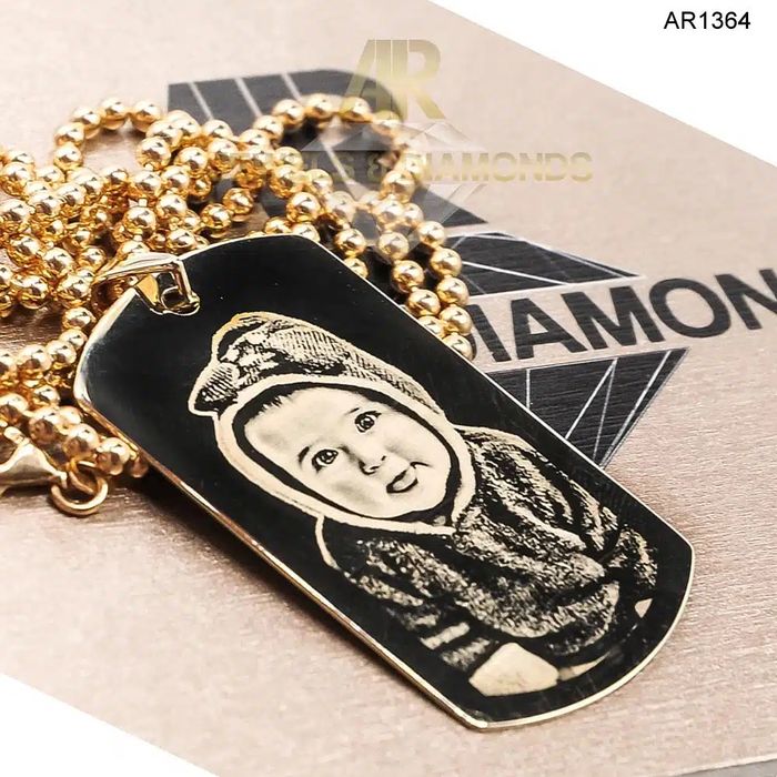 Lantisor 60cm Aur 14K cu pandantiv Army [AR1364]