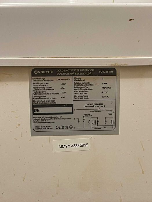 Dozator apă cu compresor Vortex VO4215WH