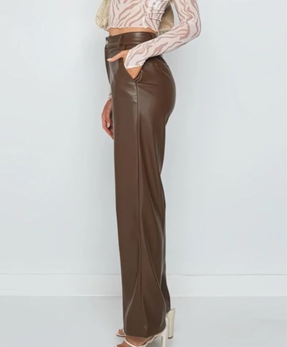 коричневые Кожаные брюки