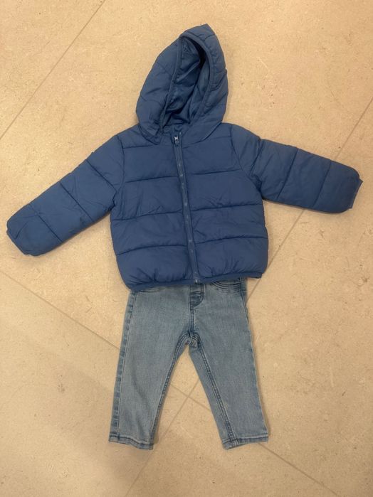 Сет от дънки НМ и преходно яке sinsay. Размер 74, 6-9 месеца.Като нови