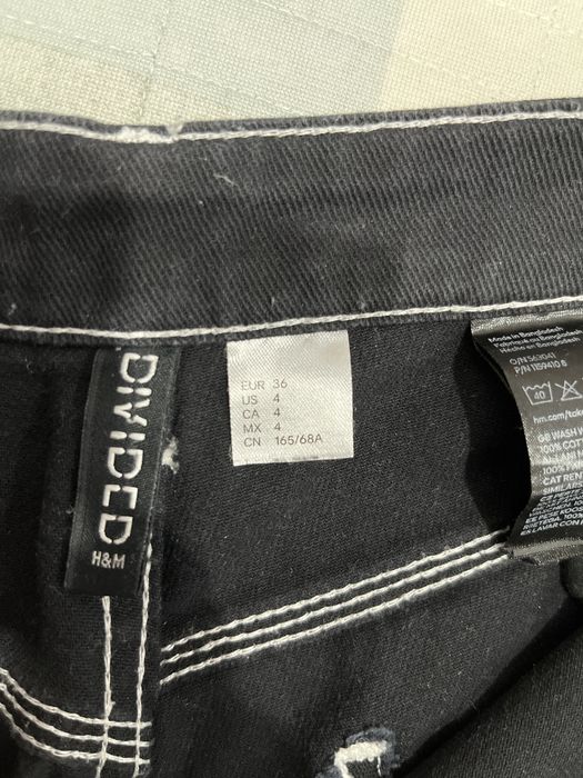 джинсы карго с белыми нитками