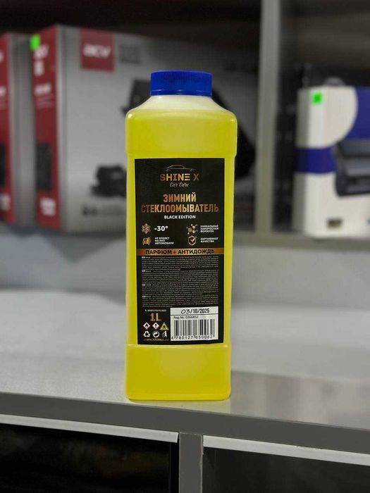 Стеклоомыватель от Shine X парфюм + антидождь -30 гр 1 л black