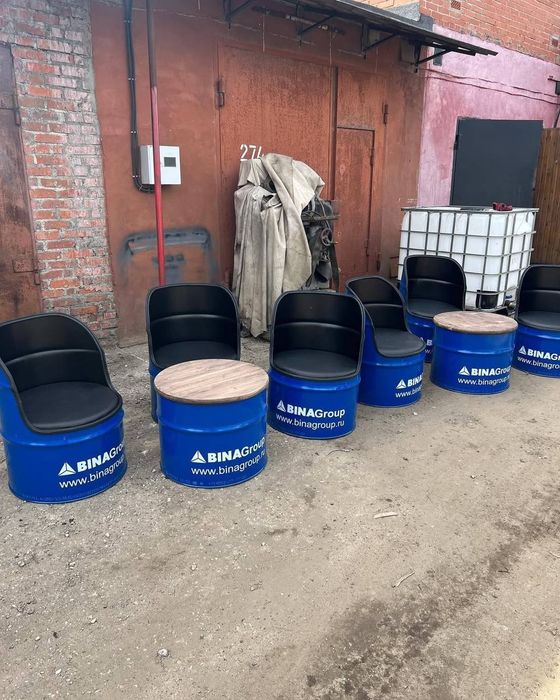 Фудтрак хамда бочкадан ясалган стол стул