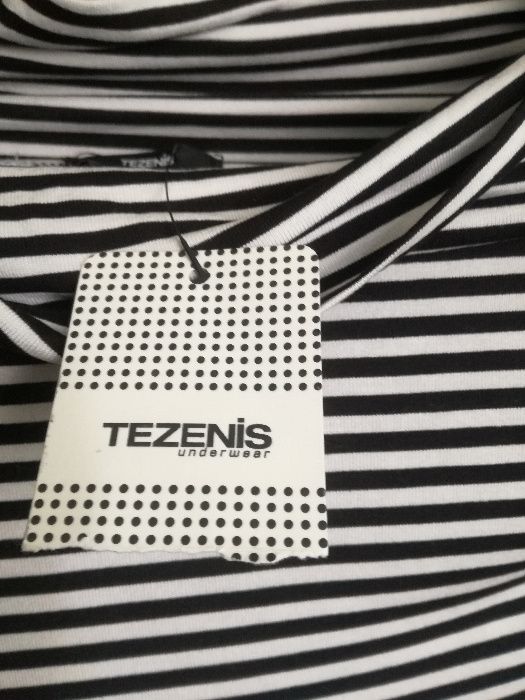 Блуза   бяла  на черно рае Tezenis