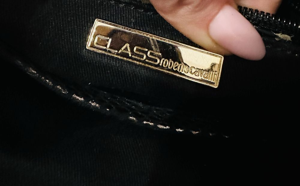 Geanga piele naturala de vitel Roberto Cavalli