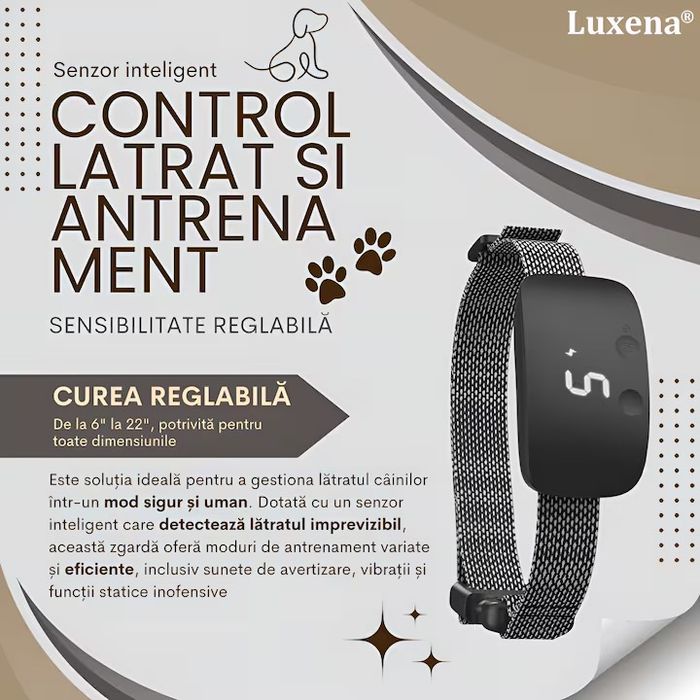 Zgarda antilatrat pentru dresaj, sunet, socuri, vibratii, rezistenta la apa